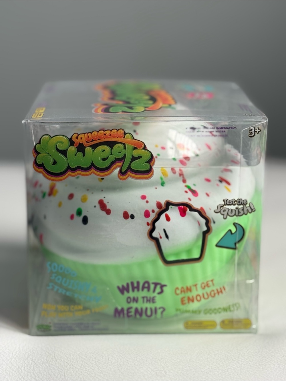 Cupcake Scented Squishy Squeezee Sweetz Jumbo Slow Rise Toy Green Sprinkles NEW